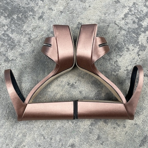 New Giuseppe Zanotti Tytania Satin Mule Sandals Zipper Toes Platform Heels Sz 40 - Picture 13 of 16